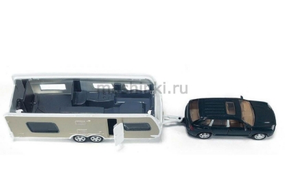 Изображение SIKU 1/55 PORSCHE Cayenne Turbo + прицеп-автодом
