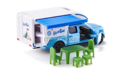 Изображение SIKU 1/87 Ford F150 Camper бело-синий