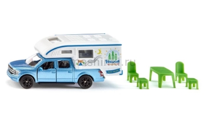 Изображение SIKU 1/87 Ford F150 Camper бело-синий