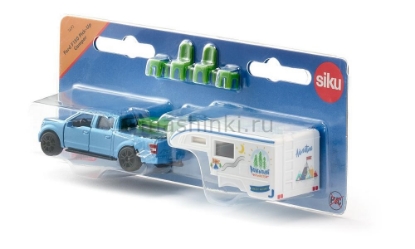 Изображение SIKU 1/87 Ford F150 Camper бело-синий