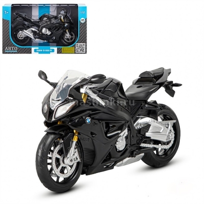 Изображение АВТОПАНОРАМА 1/12 Мотоцикл BMW S1000R черный