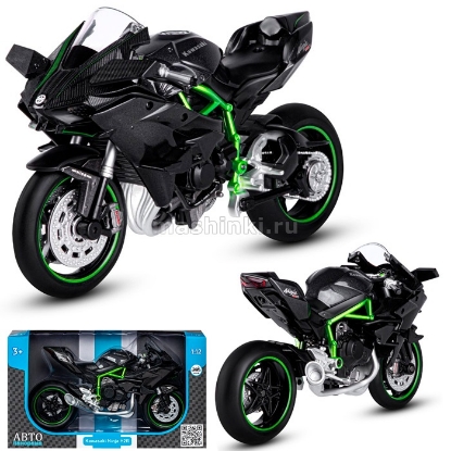 Изображение АВТОПАНОРАМА 1/12 Мотоцикл KAWASAKI Ninjia H2R черный