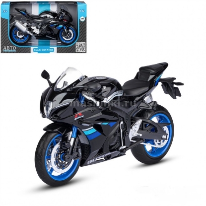 Изображение АВТОПАНОРАМА 1/12 Мотоцикл SUZUKI GSR-R1000 черный