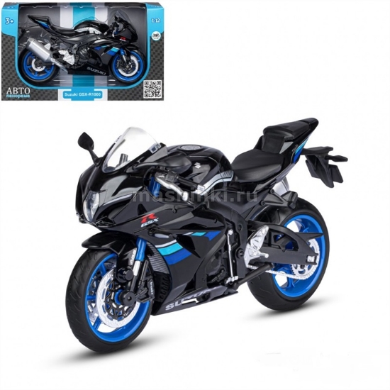 Изображение АВТОПАНОРАМА 1/12 Мотоцикл SUZUKI GSR-R1000 черный