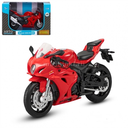 Изображение АВТОПАНОРАМА 1/18 Мотоцикл SUZUKI GSR-R1000 красный