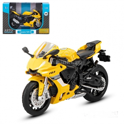 Изображение АВТОПАНОРАМА 1/18 Мотоцикл YAMAHA YZF-R1 желтый