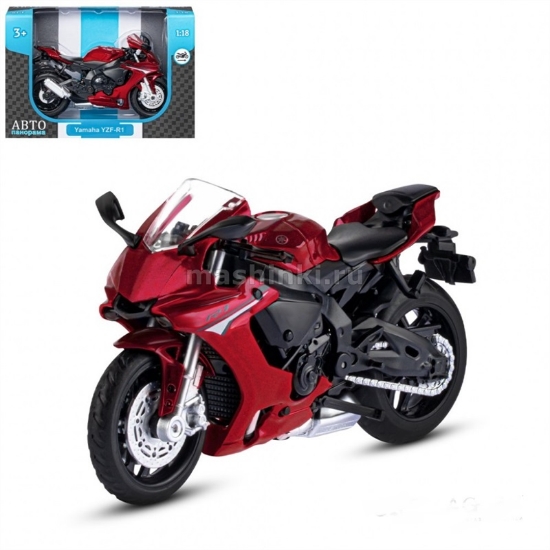 Изображение АВТОПАНОРАМА 1/18 Мотоцикл YAMAHA YZF-R1 красный