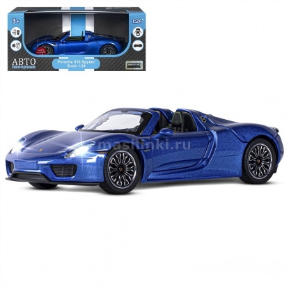 Изображение АВТОПАНОРАМА 1/24 PORSCHE 918 Spyder (свет, звук) синий