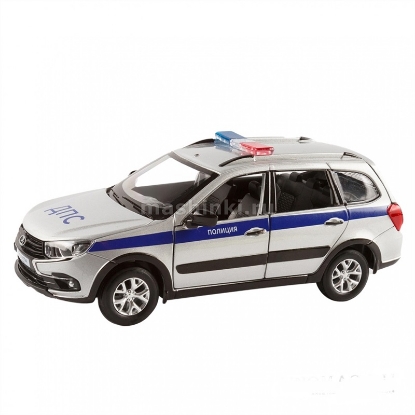 Изображение АВТОПАНОРАМА 1/24 LADA Granta Cross Полиция (свет, звук) серебристый