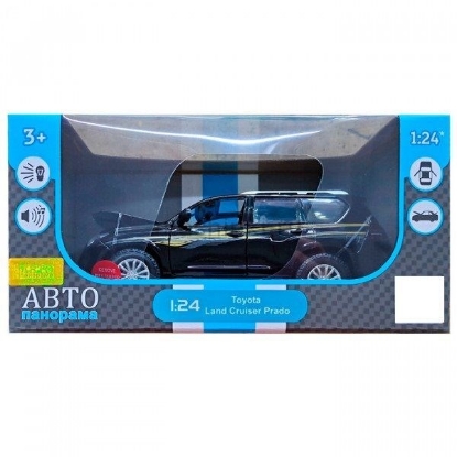 Изображение АВТОПАНОРАМА 1/24 TOYOTA Land Cruiser Prado (свет, звук) черный
