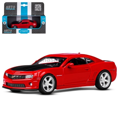 Изображение АВТОПАНОРАМА 1/43 CHEVROLET Camaro SS откр. двери красный