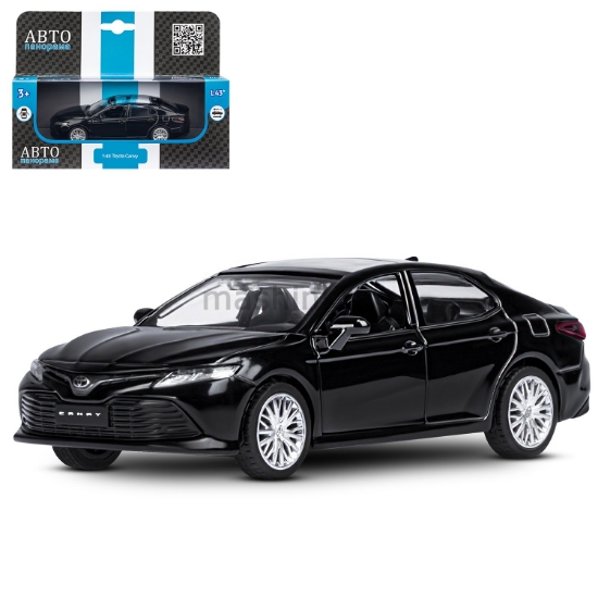 Изображение АВТОПАНОРАМА 1/43 TOYOTA Camry откр. двери черный