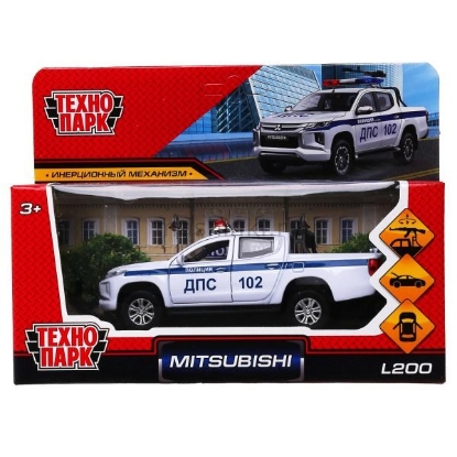 Изображение ТЕХНОПАРК MITSUBISHI L200 пикап Полиция 13 см белый