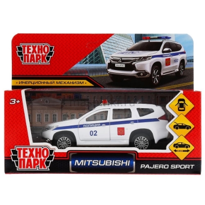 Изображение ТЕХНОПАРК MITSUBISHI Pajero Sport Полиция 12 см белый