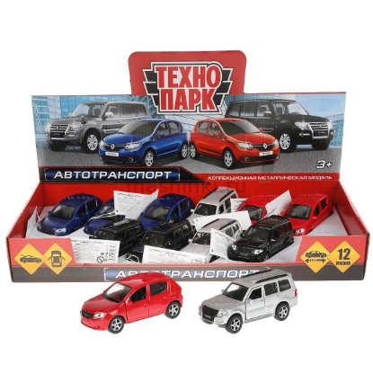 Изображение ТЕХНОПАРК RENAULT Sandero+MITSUBISHI Pajero 12 см в ассорт. б/коробки
