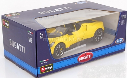 Изображение BBURAGO 1/18 BUGATTI Mistral yellow/желтый