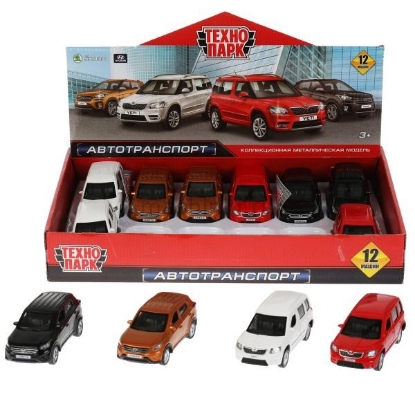 Изображение ТЕХНОПАРК HYUNDAI Creta+SKODA Yeti 12 см в ассорт. б/коробки