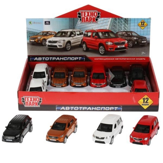 Изображение ТЕХНОПАРК HYUNDAI Creta+SKODA Yeti 12 см в ассорт. б/коробки
