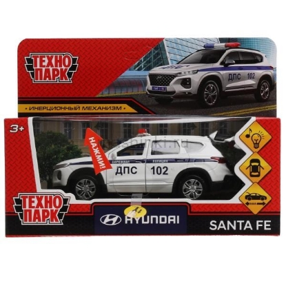 Изображение ТЕХНОПАРК HYUNDAI Santa Fe Полиция 12 см белый