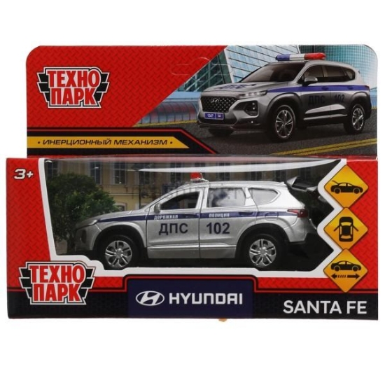 Изображение ТЕХНОПАРК HYUNDAI Santa Fe Полиция 12 см серебристый