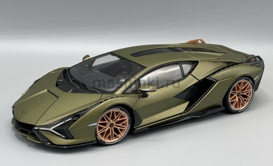 Изображение BBURAGO 1/18 LAMBORGHINI Sian FKP 37 matt green/матовый зеленый
