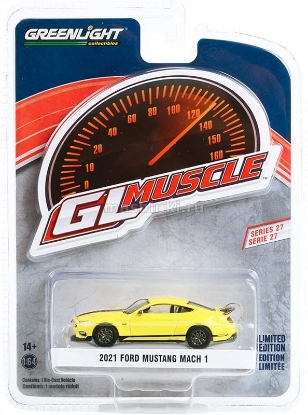 Изображение GREENLIGHT 1/64 FORD Mustang Mach 1 2021 grabber yellow