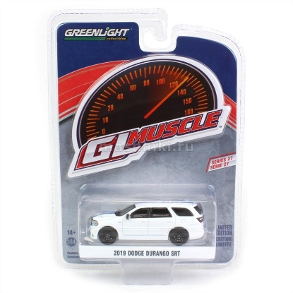 Изображение GREENLIGHT 1/64 DODGE Durango SRT 2019 white with blue stripes