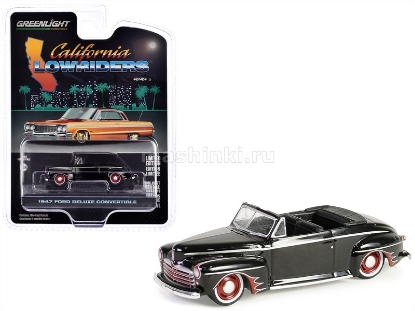 Изображение GREENLIGHT 1/64 FORD Deluxe Convertible 1947 black/red
