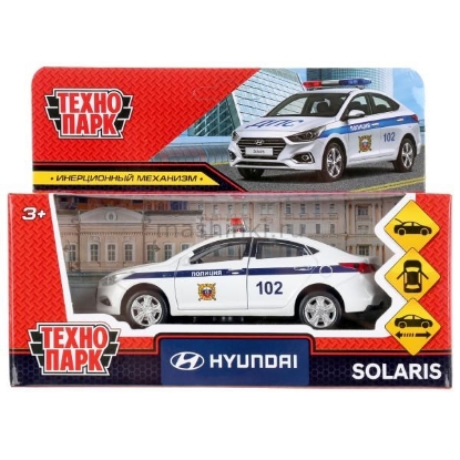 Изображение ТЕХНОПАРК HYUNDAI Solaris Полиция 12 см белый