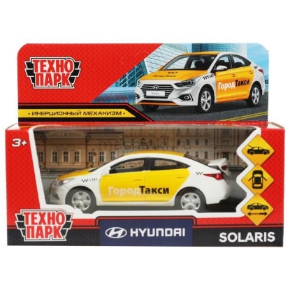 Изображение ТЕХНОПАРК HYUNDAI Solaris такси Сити Мобил 12 см белый