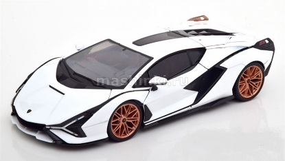 Изображение BBURAGO 1/18 LAMBORGHINI Sian FKP 37 white/black