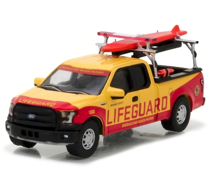 Изображение GREENLIGHT 1/64 FORD F-150 Emerald Bay Beach Patrol (к/ф Спасатели Малибу) 2016