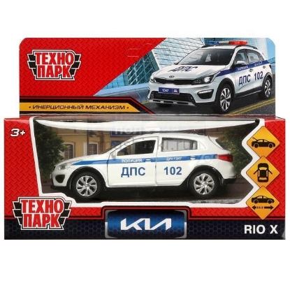 Изображение ТЕХНОПАРК KIA RIO X кросс-хэтчбек Полиция 12 см белый
