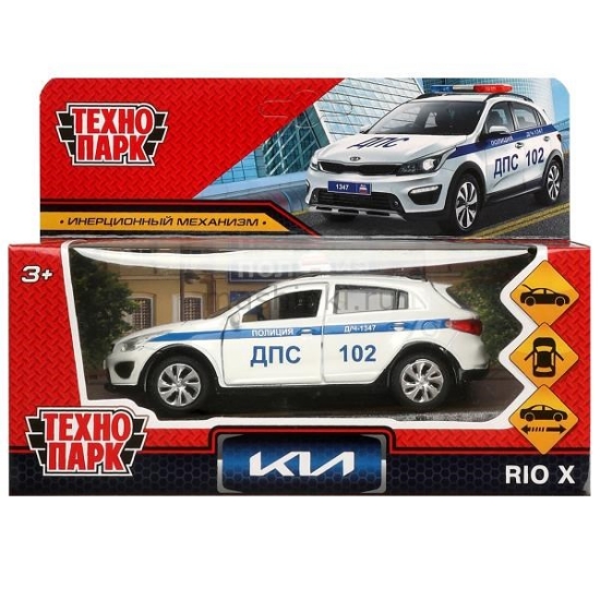 Изображение ТЕХНОПАРК KIA RIO X кросс-хэтчбек Полиция 12 см белый