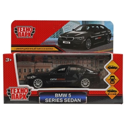 Изображение ТЕХНОПАРК BMW 5-ER Sedan M-Sport такси 12 см СитиМобил черный