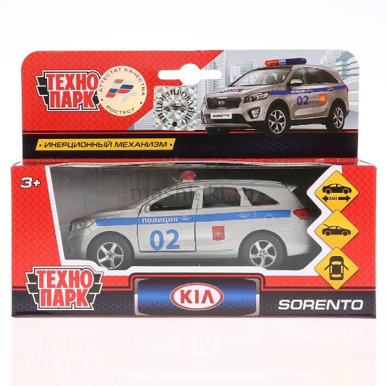 Изображение ТЕХНОПАРК KIA Sorento Prime Полиция 12 см серебристый