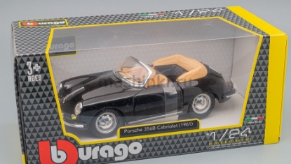 Изображение BBURAGO 1/24 PORSCHE 356B Cabriolet 1961 black/черный