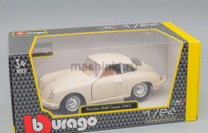 Изображение BBURAGO 1/24 PORSCHE 356B Coupe 1961 cream/светло-бежевый