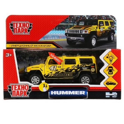 Изображение ТЕХНОПАРК HUMMER H2 Спорт №41 12 см (свет, звук) желтый