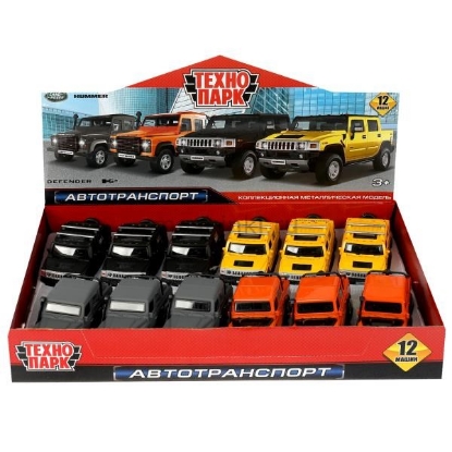 Изображение ТЕХНОПАРК ROVER Defender+HUMMER H2 12 см в ассорт. б/коробки