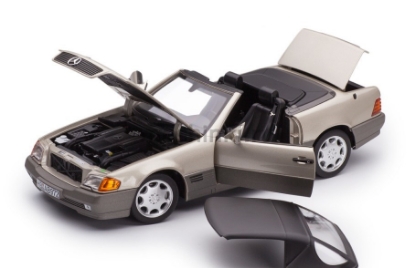Изображение NOREV 1/18 MERCEDES-BENZ 500SL Cabriolet (R129) тент 1989 smoke silver metallic