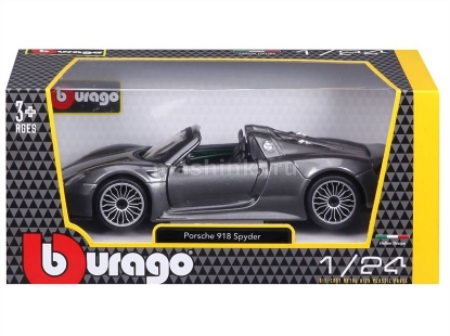 Изображение BBURAGO 1/24 PORSCHE 918 Spyder grey/серый