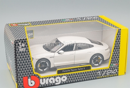 Изображение BBURAGO 1/24 PORSCHE Taycan Turbo S white/белый