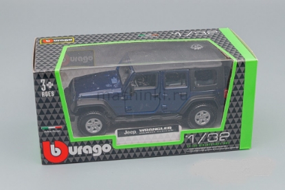 Изображение BBURAGO 1/32 JEEP Wrangler Unlimited Rubicon met blue/синий