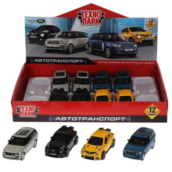 Изображение ТЕХНОПАРК NISSAN Juke+LAND ROVER Range Rover Vogue 12 см в ассорт. б/коробки