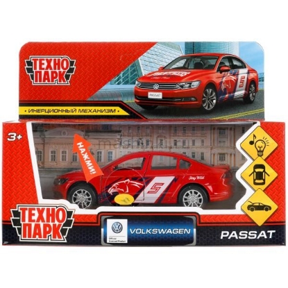Изображение ТЕХНОПАРК VW Passat Спорт 12 см (свет, звук) красный