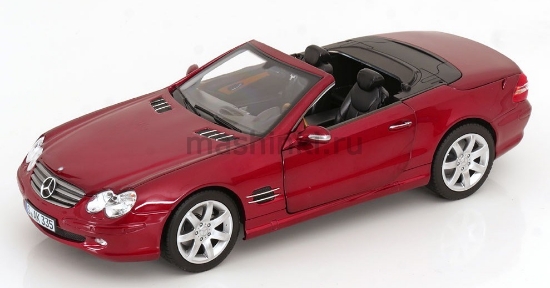 Изображение NOREV 1/18 MERCEDES-BENZ SL 500 Cabriolet (R230) жесткая крыша 2003 red metallic (тираж 300 шт)