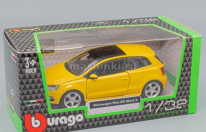 Изображение BBURAGO 1/32 VW Polo GTI yellow/желтый