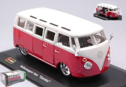 Изображение BBURAGO 1/32 VW Van Samba cream-red/кремово-красный