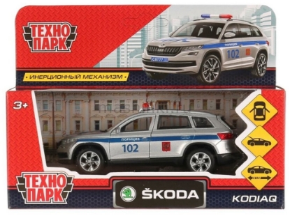 Изображение ТЕХНОПАРК SKODA Kodiaq Полиция 12 см серебристый